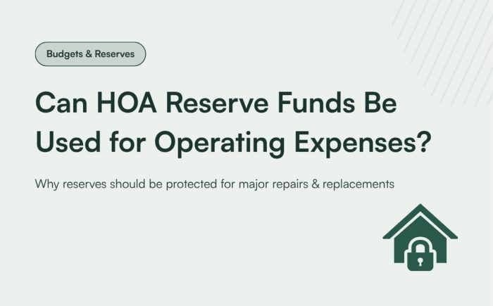 27 Can HOA Reserve Funds Be Used for Operating Expenses